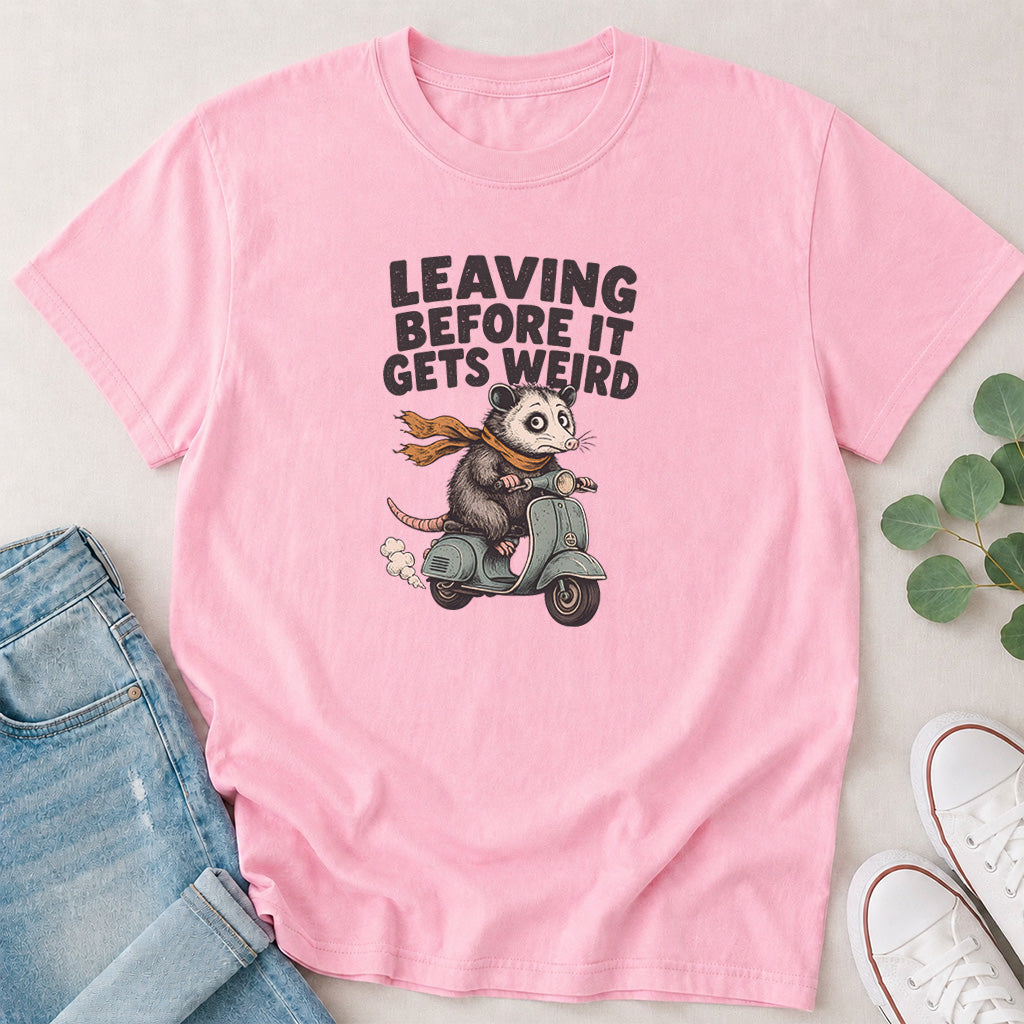 Leaving Before It Gets Weird Possum T-Shirt