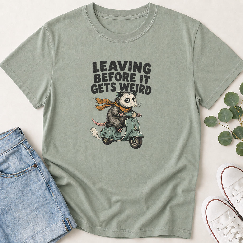 Leaving Before It Gets Weird Possum T-Shirt