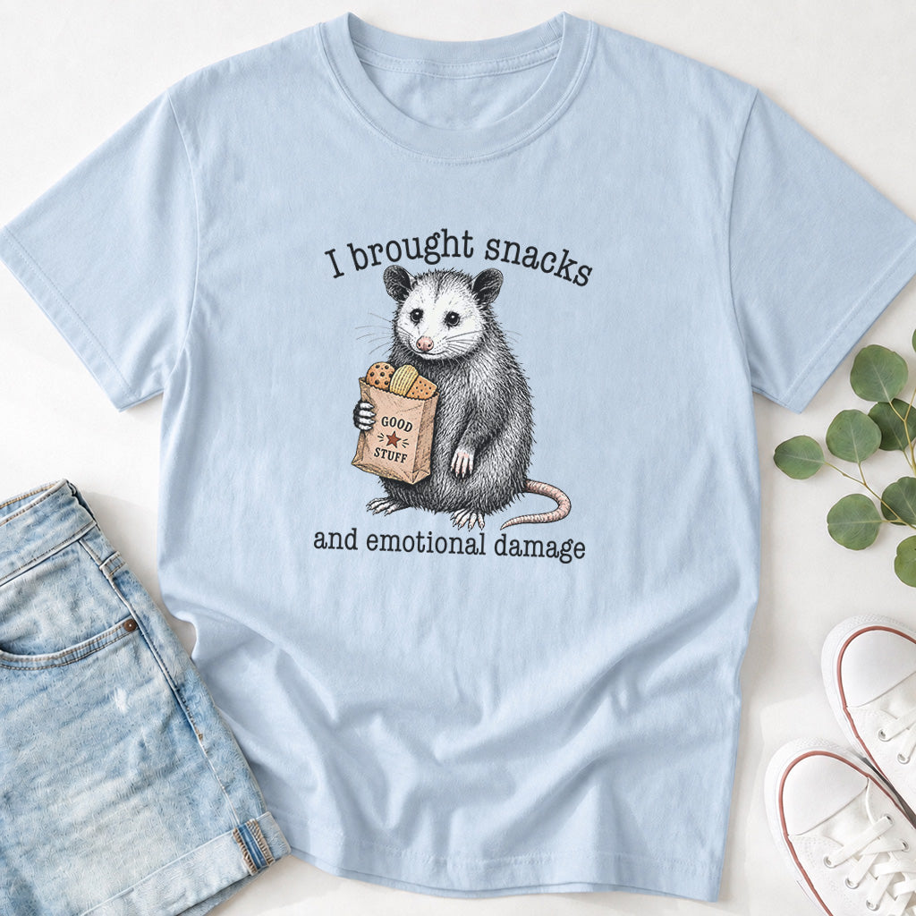 I Brought Snacks and Emotional Damage T-Shirt