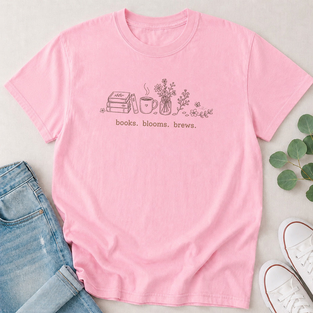 Books, Blooms, Brews T-Shirt