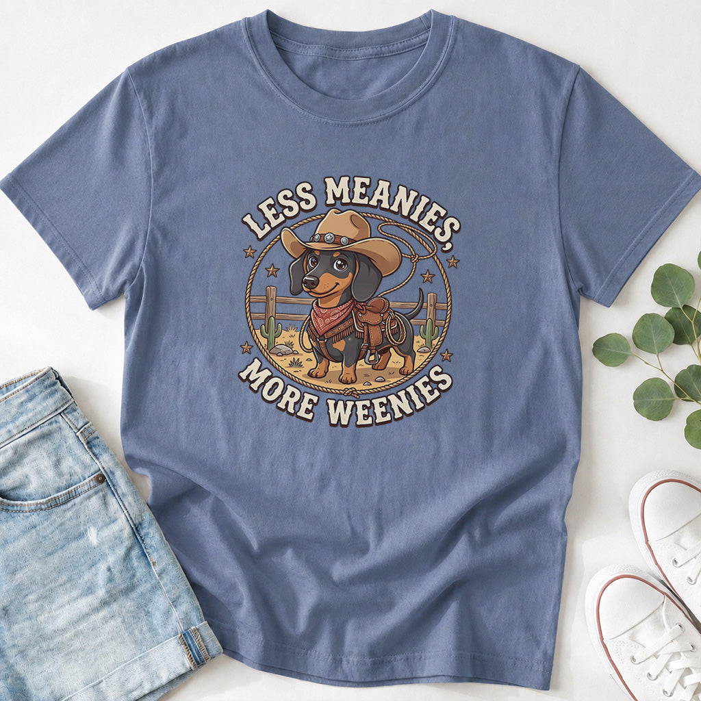 Less Meanies, More Weenies Dachshund Cowboy T-Shirt