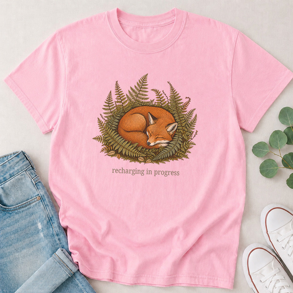 Recharging in Progress Fox in Nature T-Shirt