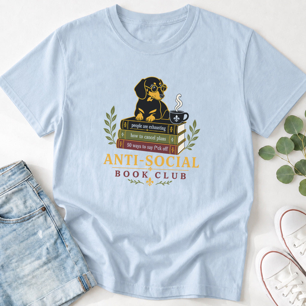 Anti-Social Dog Book Club T-Shirt