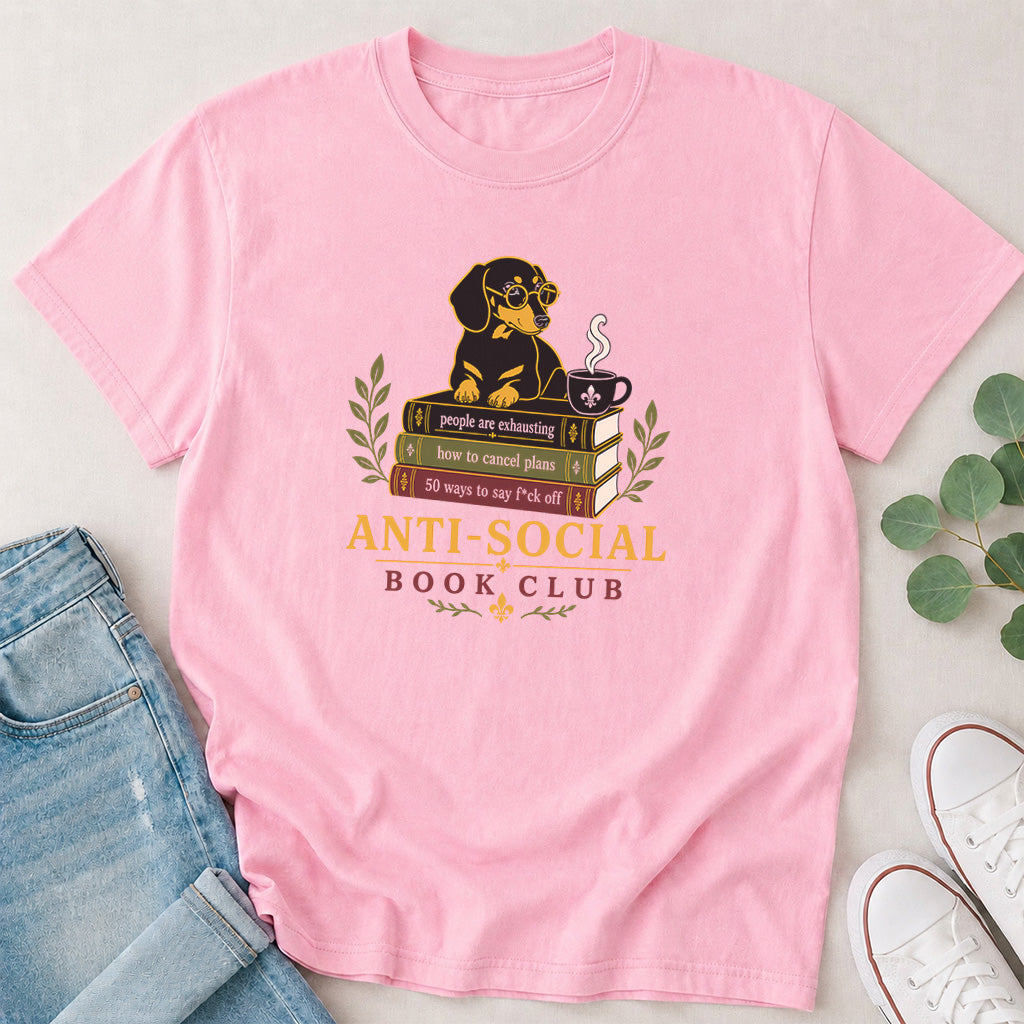 Anti-Social Dog Book Club T-Shirt