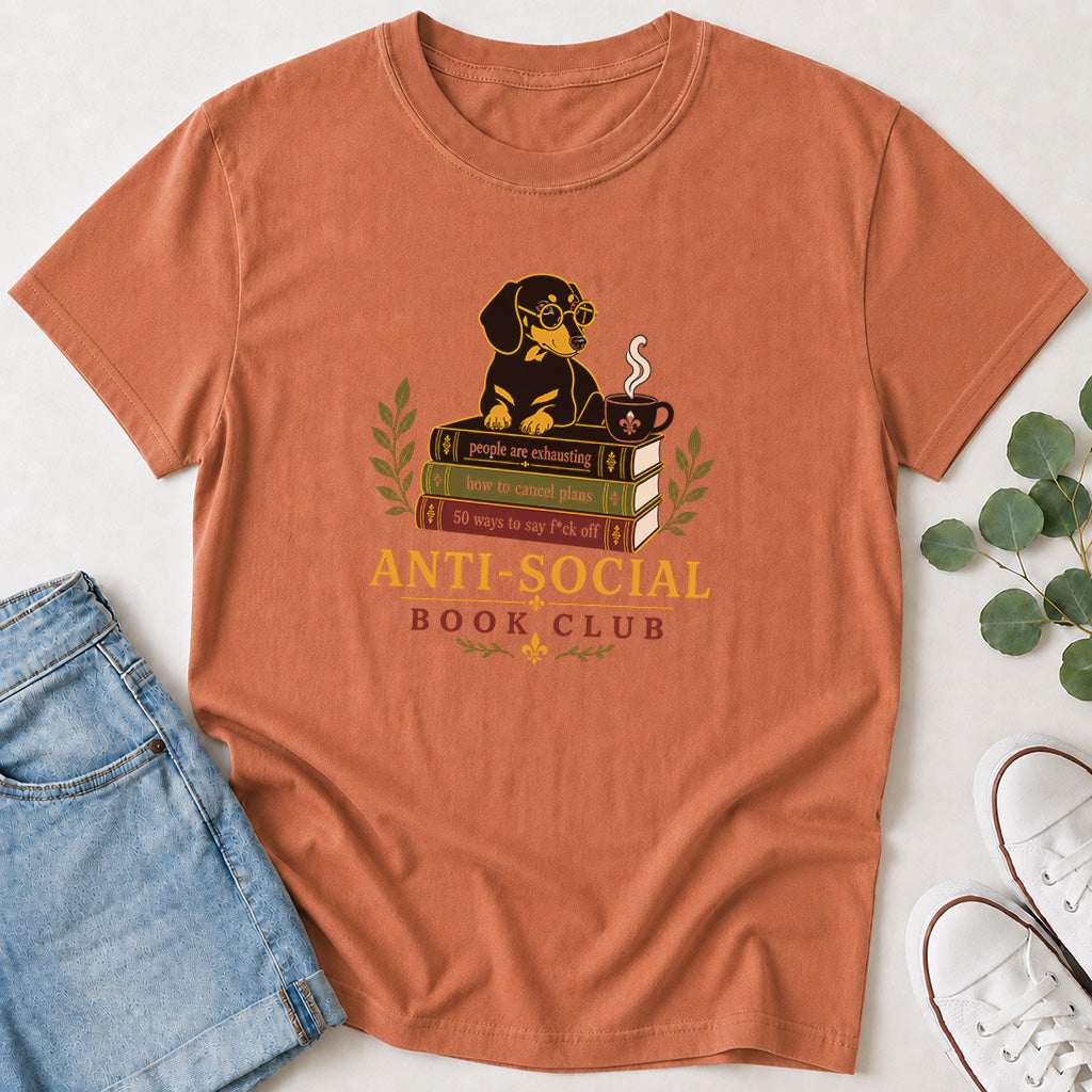 Anti-Social Dog Book Club T-Shirt