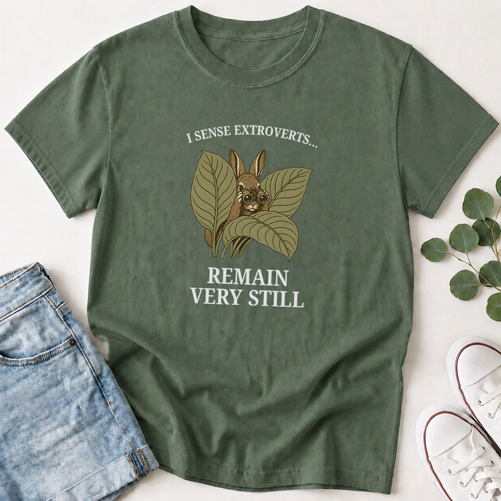 I Sense Extroverts Funny Rabbit T-Shirt
