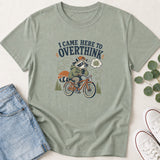 I Came Here To Overthink Raccoon & Bike T-Shirt
